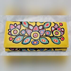 'Floral On Yellow' Wallet NWOT